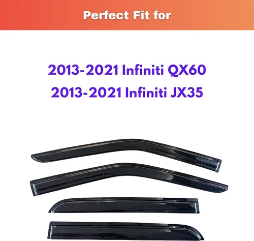 Miniatura 458 de KPY Visor de ventana compatible con Kia Soul 2009-2013, Protector contra lluvia de 4 unidades, deflectores de ventilación de ventana lateral