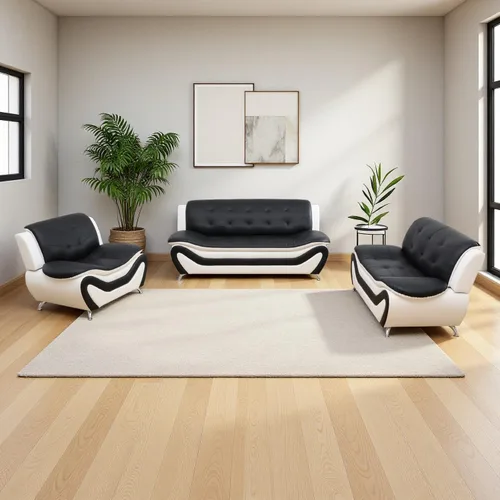 Sofá modular de cuero, juego de muebles de sala de estar, 3 piezas, moderno, para sala de estar, apartamento, oficina, dormitorio, color blanco y