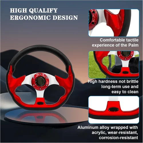 Miniatura 4 de Volante para carrito de golf compatible con EZGO RXV & TXT, Club Car DS, Club Car Precedent, Yamaha, la mayoría de los carritos de golf