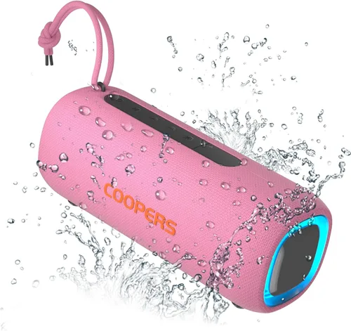 Miniatura 8 de Altavoz Bluetooth portátil, altavoz Bluetooth inalámbrico con sonido estéreo claro y fuerte, altavoces impermeables IPX5 con luces RGB, BT5.3, largo