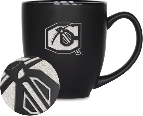 Miniatura 307 de Rico Industries - Taza de cerámica mate negra con grabado láser estándar de 15oz para NCAA (escuelas T & U) - Para bebidas calientes o frías