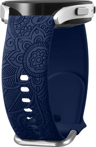 Miniatura 19 de Odbeai Compatible con correas de reloj Samsung, bandas grabadas florales compatibles con Galaxy Watch 6, correa de silicona suave, transpirable