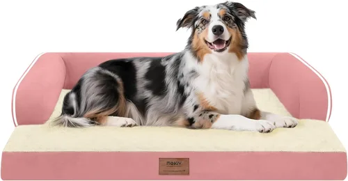 Miniatura 122 de Cama ortopédica impermeable para perros pequeños, cama para perros de tamaño mediano, cómoda cama para mascotas y gatos con lados, funda extraíble