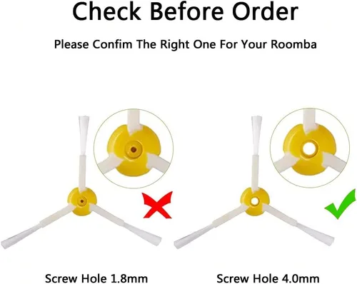 Miniatura 4 de Paquete de 2 cepillos laterales de 3 brazos compatibles con i-Robot Roomba 600 Series 694 692 690 680 660 665 651 650 614 y 500 Series 595 585 564