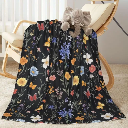Miniatura 12 de Manta de bebé con flores de margaritas moradas para primavera para niño o niña, recién nacido, 30x40 pulgadas, mantas para cochecito, cuna