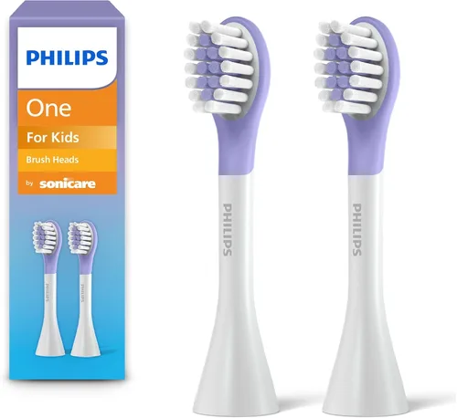 Philips One for Kids by Sonicare Cabezales de cepillo de repuesto, morado, para niños a partir de 3 años, paquete de 2, modelo BH1022/30 Púrpura