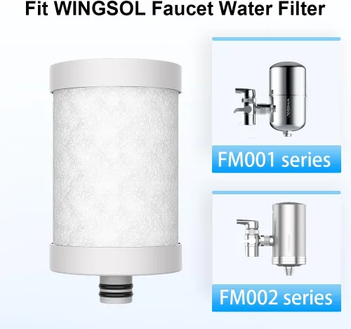 Miniatura 2 de WINGSOL Cartucho de filtro de repuesto para filtro de grifo compatible con: WS-FM001-PAC/5in1/PC/CRM/(LED), WS-FM002-PAC/(LED), fibra de carbono, 1
