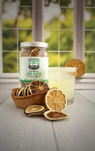 Miniatura 5 de Barrel Roll Bar Essentials Rodajas de lima seca cultivadas en Estados Unidos para cócteles 4 onzas de limas deshidratadas grandes Guarnición