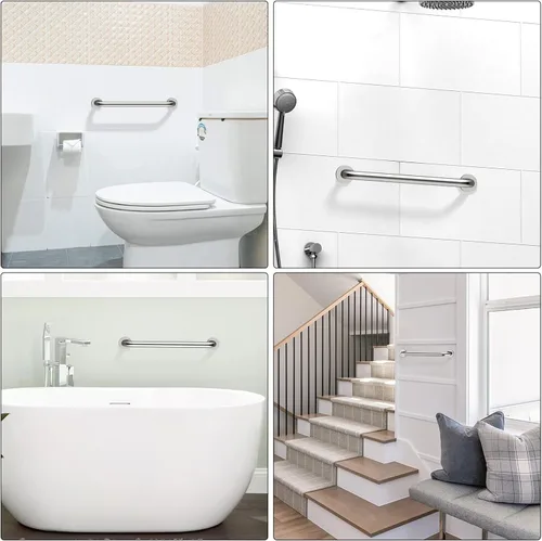 Miniatura 7 de Barra de agarre para ducha de acero inoxidable de 16 pulgadas, mango de ducha cromado ZUEXT, barra de equilibrio para baño, barra de soporte de Cromo