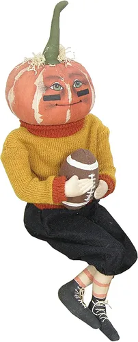 GALLERIE II Football Defense Dan Acción de Gracias Calabaza Cosecha Arte Folk Muñeca Coleccionable Joe Spencer Tradiciones Reunidas Figuras