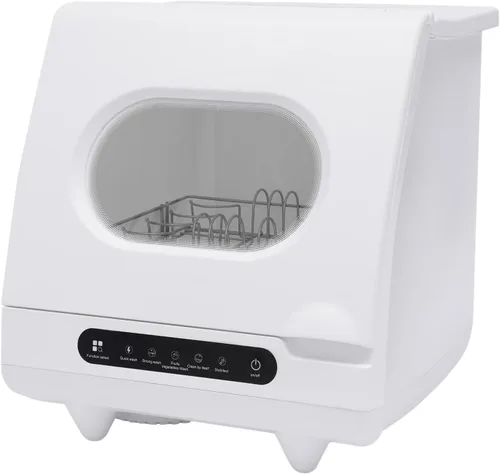 Miniatura 10 de Lavavajillas de encimera, lavavajillas portátil con tanque de agua, 3 programas de lavado, pulverización de agua a 360 grados, tecnología de secado