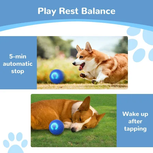 Miniatura 6 de Juguetes interactivos para perros pequeños, bolas para perros pequeños, bolas rodantes automáticas para cachorros, perros pequeños y medianos