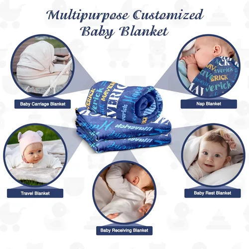 Miniatura 7 de Manta de bebé personalizada – Manta de bebé con monograma, manta de bebé personalizada, manta de bebé personalizada para niños pequeños con nombre
