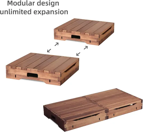 Miniatura 5 de Plataforma de madera de 3.7 pulgadas de altura. Taburete de un escalón más grande de 31.5 pulgadas para adultos y personas mayores. Escalón