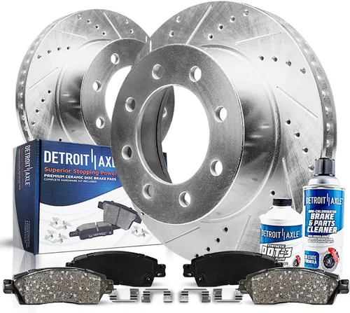 Miniatura 14 de Detroit Axle - Kit de freno trasero para Honda Civic CRX Prelude Acura Integra Rotores de freno perforados y ranurados Pastillas de freno