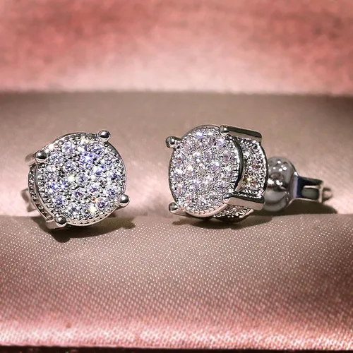 Miniatura 2 de Aretes de boda para mujer, aretes de diamantes sintéticos para mujer (plata, talla única)