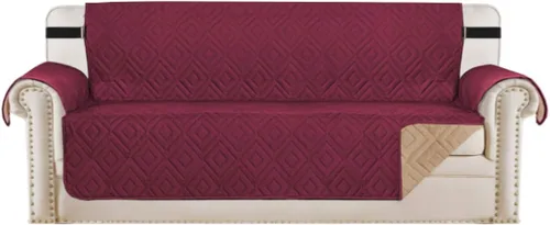 Miniatura 39 de H.VERSAILTEX Funda reversible para silla, protector de muebles antideslizante, resistente al agua, con correas elásticas de 2 pulgadas