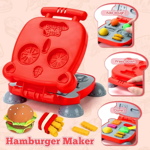 Miniatura 4 de SOCBTNSO Juego de masa 3 en 1, 59 piezas para niños de 4 a 8 años, kit de herramientas de masa con máquina para hacer helados, fideos