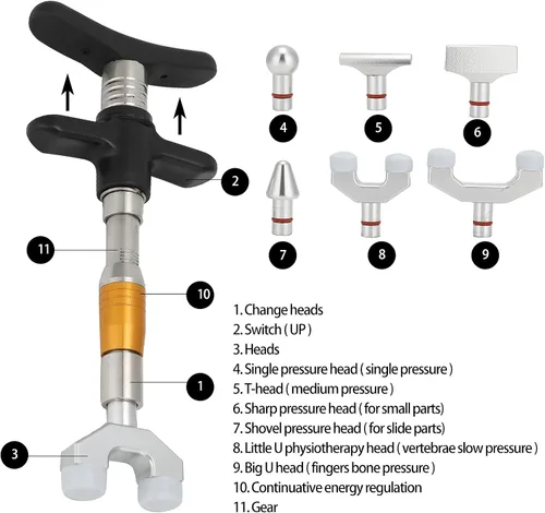 Miniatura 3 de HURRISE Herramienta manual de corrección de ajuste quiropráctico para masaje de espalda de columna vertebral, ajustador de herramienta de ajuste