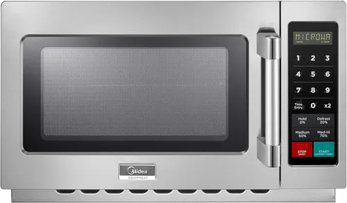 Midea Equipment 1034N1A Horno microondas comercial de encimera con control táctil, 1000W, de acero inoxidable, 1.2 pies cúbicos