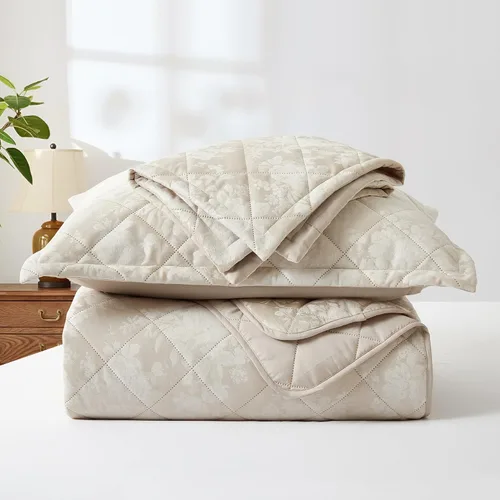 Miniatura 9 de IR Imperial Rooms Velvet Twin Quilt Bedspread Comforter Bedding Set 2 Pcs Diamond Pattern - (68"x86") Bedspread Coverlet + 1 Pillow Shams