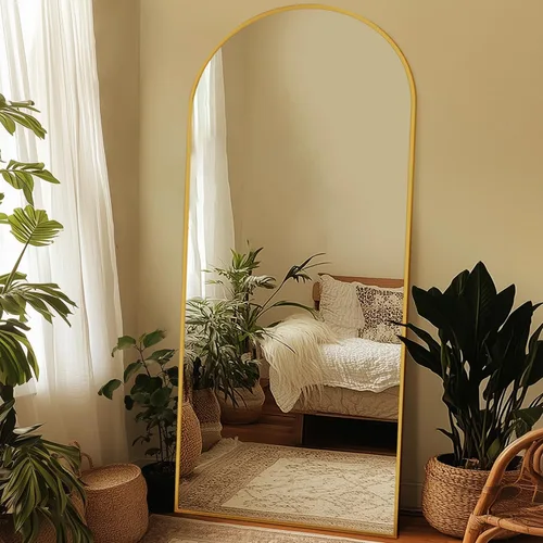Miniatura 16 de Espejo de longitud completa, espejo arqueado grande de 76"x34", espejos de pie grandes, espejos altos para cuerpo, espejo de piso para dormitorio