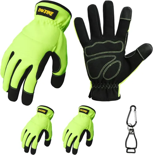 Miniatura 8 de DULFINE Guantes de trabajo para mujer, ajuste flexible y transpirable con nudillos y palma acolchados, compatibles con pantalla táctil, ideales