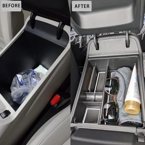 Miniatura 4 de HGWEI Organizador de Consola Central Compatible con Hyundai Tucson 2022-2024 y Santa Cruz 2022-2025 Accesorios Interiores Caja de Almacenamiento
