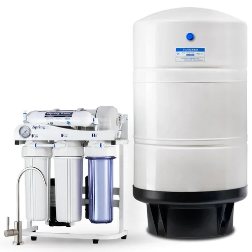 Miniatura 13 de iSpring - Sistema de filtro de agua por ósmosis inversa sin tanque, de grado comercial con proporción de drenaje 1:1. 500 galones por día. RCS5T