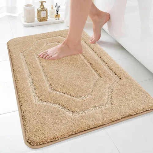 Miniatura 18 de BEQHAUSE Alfombra de Baño-Antideslizante-Tapete de Baño-Suave y Absorbente-Tapete de Ducha-Tapetes de Baño de Poliéster para Baño Lavables a Máquina
