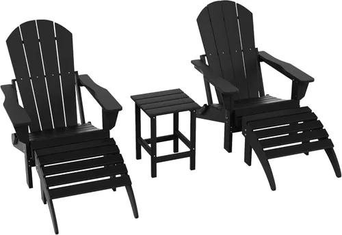 Miniatura 51 de WestinTrends Reposapiés otomano Adirondack para patio al aire libre, taburete de madera de polietileno para todo tipo de clima, ampliamente Azul