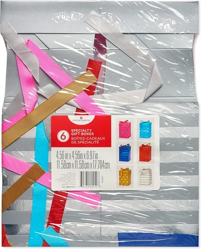 Miniatura 3 de Cajas de regalo American Greetings a presión, multicolor con diseños (6 cajas)