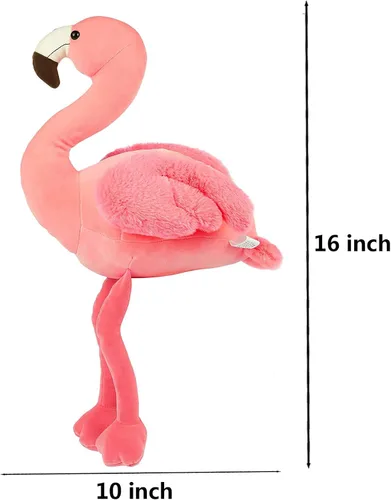 Miniatura 2 de Peluche de flamenco suave de 16 pulgadas de alto, juguetes de peluche de flamenco rosa para decoración del hogar, animales de peluche, regalo