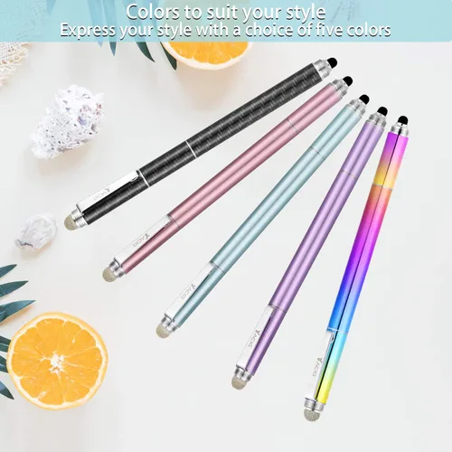 Miniatura 8 de Lápiz capacitivo, 4 en 1, pantalla táctil de alta sensibilidad y precisión, punta de disco transparente, punta de goma negra y punta de fibra