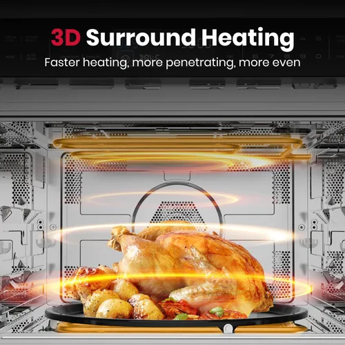 Miniatura 6 de Gasland Horno microondas integrado de 24 pulgadas, combinación de microondas y horno de convección, 1000 W, 11 niveles, sensor de cocina, control