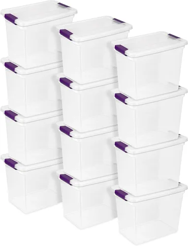 Miniatura 19 de Sterilite ClearView - Paquete de 12 cajas de pestillo de 6 cuartos de galón, contenedores organizadores apilables con tapas de pestillo
