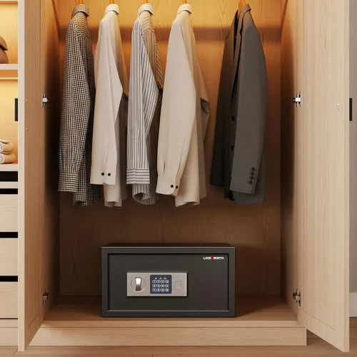 Miniatura 8 de Locksworth Caja fuerte para el hogar, 1.0 pies cúbicos, caja de seguridad para dinero, joyas, documentos y armas, caja fuerte digital de seguridad