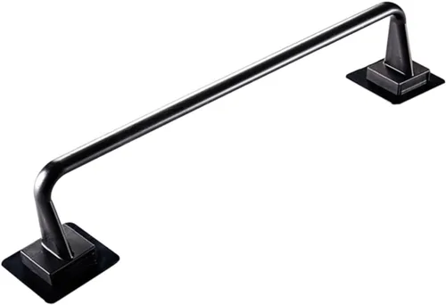 Miniatura 4 de OSALADI Toallero autoadhesivo para toallas de pared, 2 piezas, soporte para toallas de pared, bata negra, toallero de plástico, estante