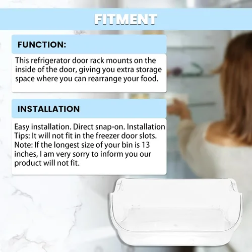 Miniatura 6 de HECASA 240356402 AP2549958 - Estante para puerta de refrigerador compatible con frigidaire frigidaire, reemplazo ligero y transparente, 1 unidad