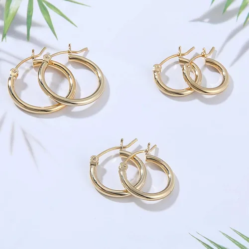 Miniatura 7 de Gacimy - Aros para mujer, chapados en oro de 14 quilates con plata de ley 925