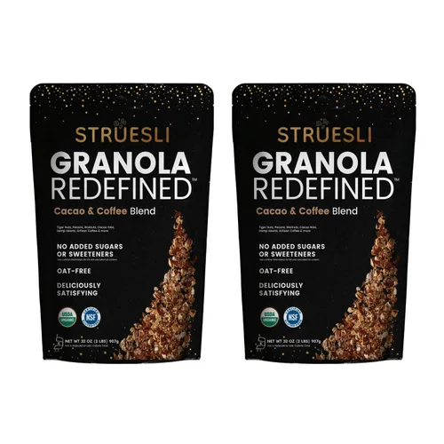 Miniatura 29 de Struesli Cacao + Café Orgánica Granola, Sin Granos y Sin Gluten, Bocadillos Saludables con Cacao, Café, Frutos de Chufa, Nueces Pecanas, Nueces