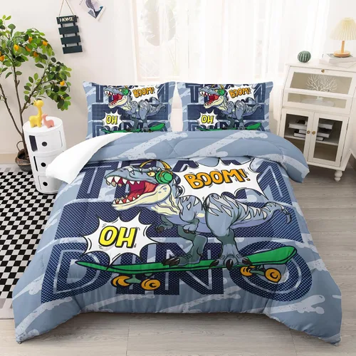 Miniatura 33 de AILONEN Juego de ropa de cama con estampado de gato en acuarela, tamaño individual con gatos y huellas para niños y niñas, juego de edredón suave