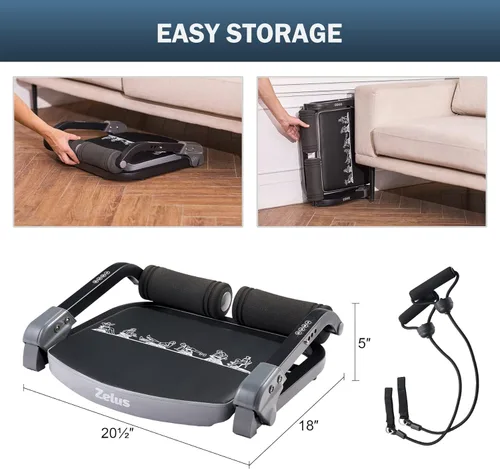 Miniatura 5 de ZELUS Máquina de abdominales con bandas de resistencia para gimnasio en casa, equipo de entrenamiento de abdominales 2 en 1 con asistencia de rebote