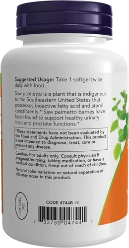 Miniatura 3 de NOW Foods - Extracto de Saw Palmetto 160 mg. - 240 cápsulas blandas