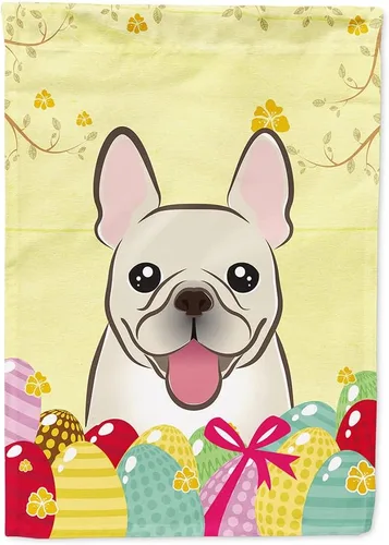Caroline's Treasures BB1920CHF - Bandera de caza de huevos de Pascua con diseño de bulldog francés, para casa, gran porche, para colgar en la pared,