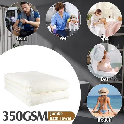 Miniatura 6 de Preboun 2 toallas de baño de vellón de gran tamaño, 40 x 80 pulgadas, toallas de baño extra grandes de microfibra coral terciopelo coral altamente