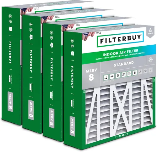 Miniatura 27 de Filterbuy Filtro de aire MERV 8 Essential Dust & Allergy Defense de 10 x 17 x 2 pulgadas (paquete de 4), filtros exteriores plisados electrostáticos