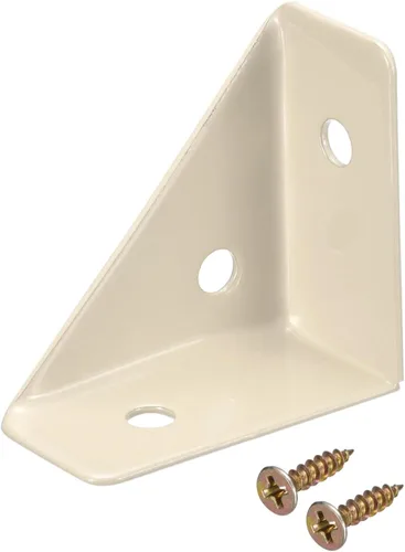 uxcell 10 soportes de esquina angulares de 1.496 pulgadas x 1.496 pulgadas, soportes de acero laminado en frío con tornillos para borde de Beige