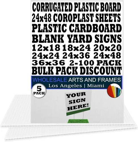 Miniatura 12 de Tablero de Plástico Corrugado 12x18 2 Pack Negro, Tablero de Cartel Grande. Láminas de Cartón Corrugado de Plástico Coroplast 12x18 para Carteles.