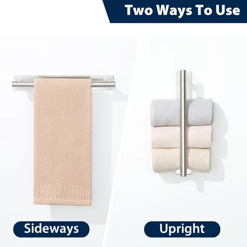 Miniatura 6 de Alise Toallero adhesivo de níquel cepillado, toalleros para baño montado en la pared, toallero de baño de acero inoxidable SUS304, toallero